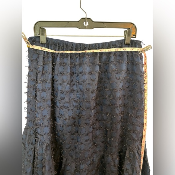 Anthropologie Maeve Miranda Textured Navy Blue Midi Skirt | Size M - Picture 5 of 11